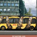 One of my FAVORITE bus ads of all time!  A fantastic design!  The bus actually becomes an important part of the ad!  Do you have an idea for using the bus as a prop in an ad for your business?   

Call me!  Lets design an eye catching bus ad for YOUR BUSINESS!  989 345-4875