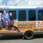 Lakeview Manor Bus Ad on the ITC buses, Tawas, Michigan.