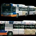 Perhaps this bus would fair better than most in an accident!    Very eye catching...Isn't that the point?  Can a billboard have this kind of impact?   I don't think so.